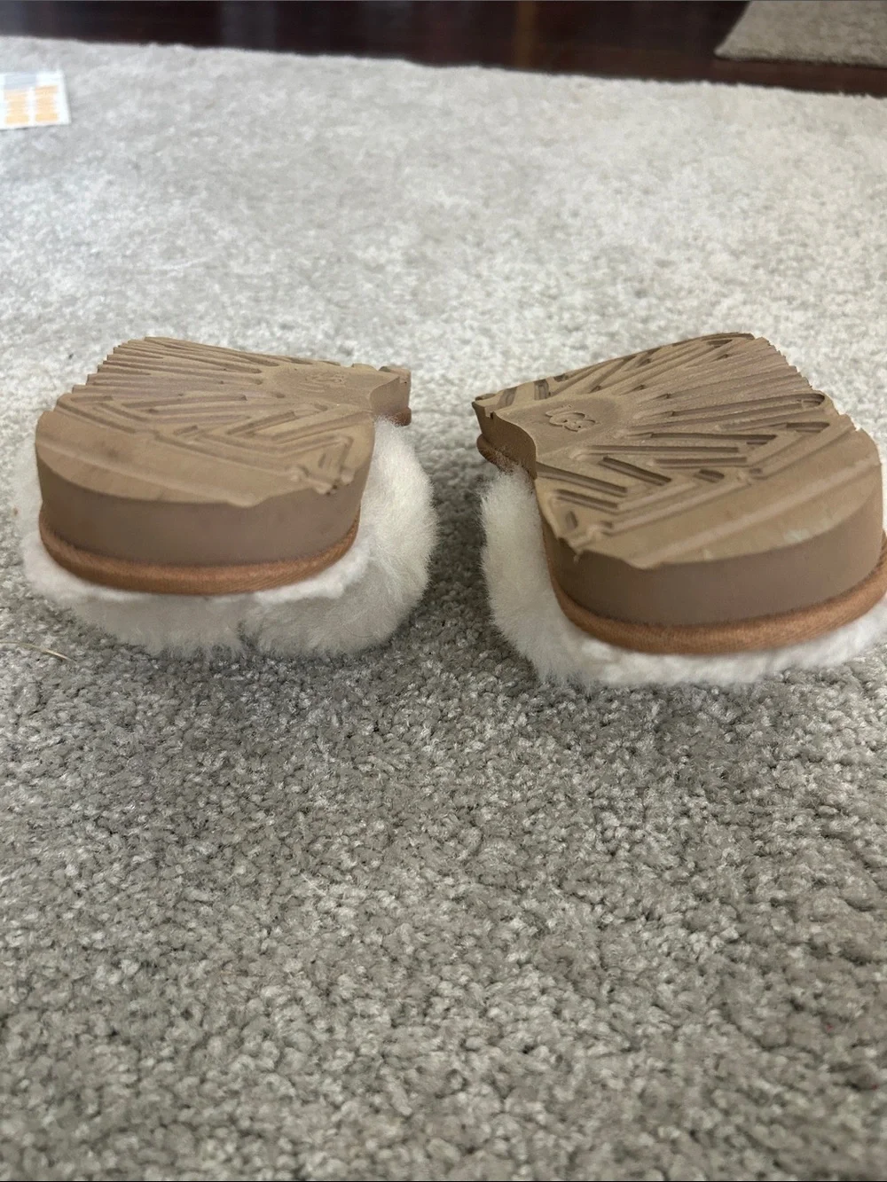 UGG Kids Chestnut Suede Shearling Cuff Slip-Ons